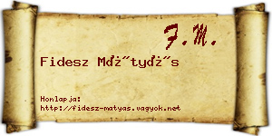 Fidesz Mátyás névjegykártya